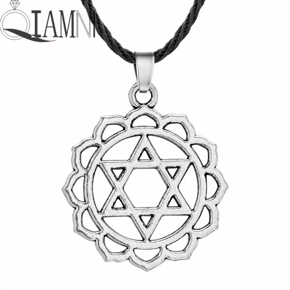 QIAMNI античный амулет викинга Звезда Давида кулон ожерелье для женщин и мужчин