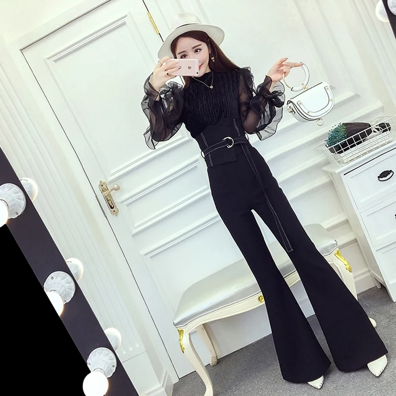2018 Spring and Autumn new style temperament fashion ladies two-piece chiffon shirt waist slim Slim trumpet trousers suit female
2018 Spring and Autumn new style temperament fashion ladies two-piece chiffon shirt waist slim Slim trumpet trousers suit female