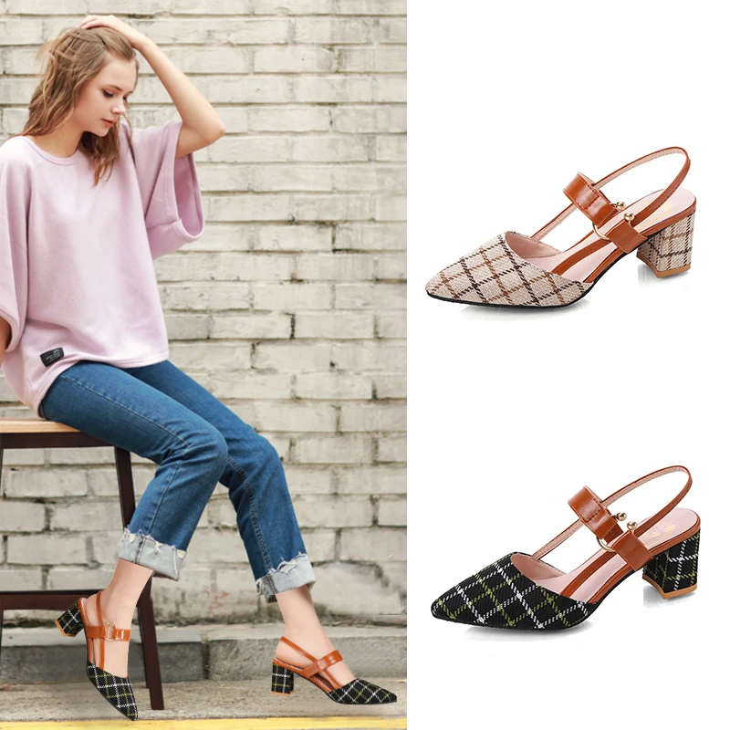 2019 spring new hollow plaid sandals high-heeled pointed pumps shoes work shoes women Female OL
2019 spring new hollow plaid sandals high-heeled pointed pumps shoes work shoes women Female OL
