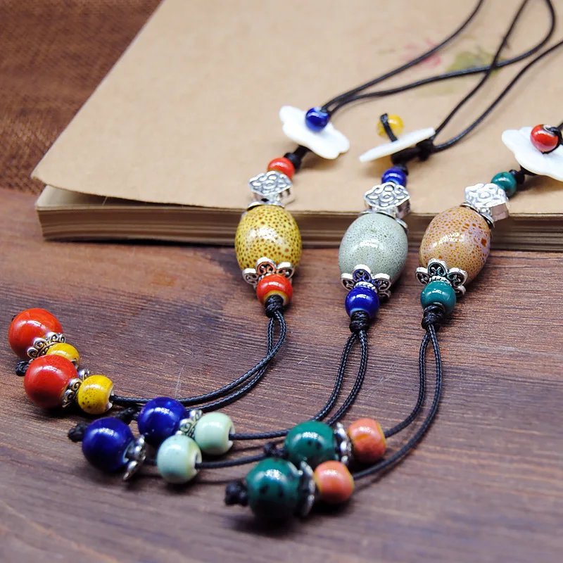 12 Pieces/Lot Ceramic Beads Long Necklace For Women Colorful Bead Chinese Knot Necklaces Sweater Accessories Vintage Jewelry
12 Pieces/Lot Ceramic Beads Long Necklace For Women Colorful Bead Chinese Knot Necklaces Sweater Accessories Vintage Jewelry