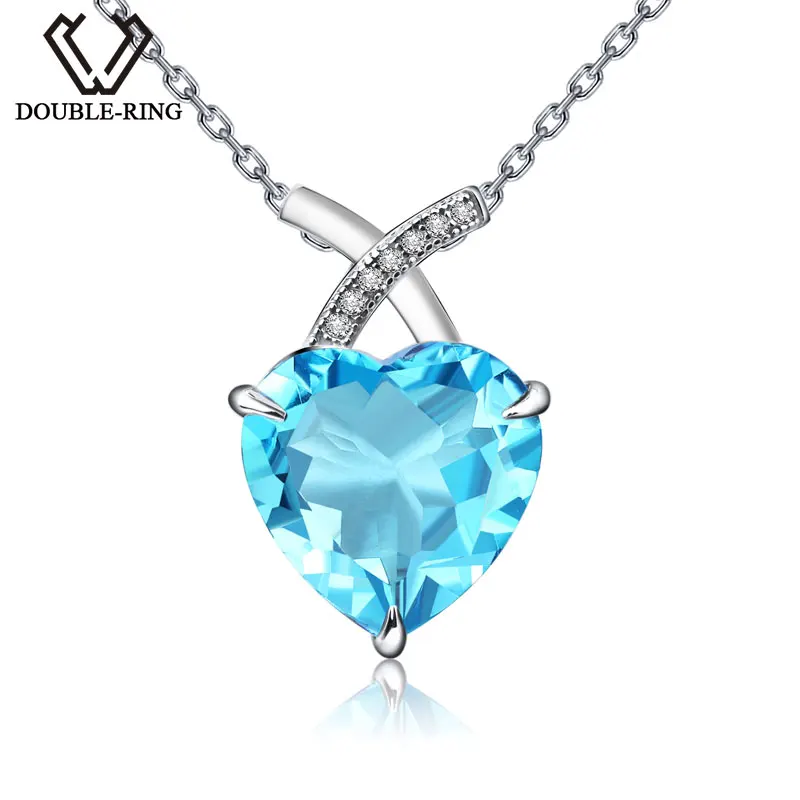 DOUBLE-R Heart Natural Blue Topaz Pendant For Women Sliver 925 Pendant Real Gemstone Jewelry with Chain Birthday Gift Ladies
DOUBLE-R Heart Natural Blue Topaz Pendant For Women Sliver 925 Pendant Real Gemstone Jewelry with Chain Birthday Gift Ladies