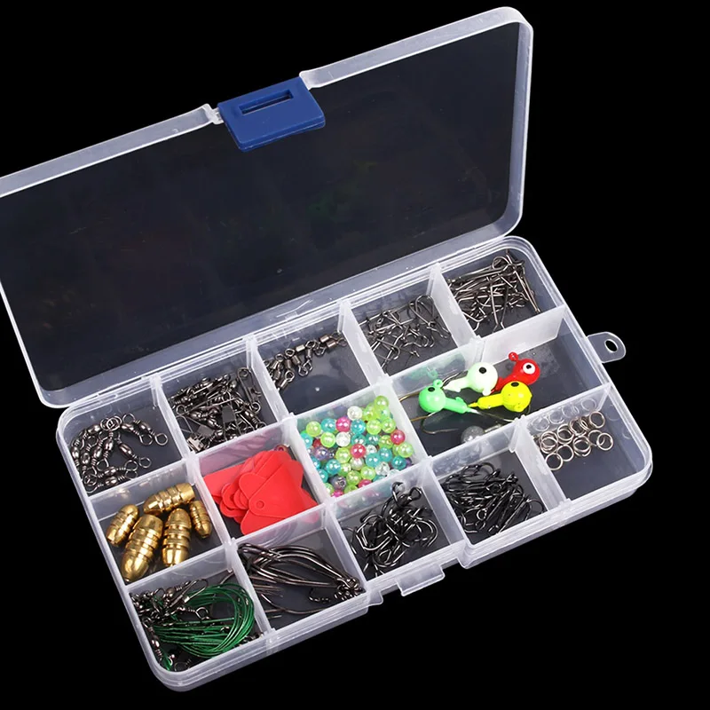 220pcs/Box Fishing Tackle Set Hooks Swivels Bass Fishing Lures Accessories Kit with Tackle Box
220pcs/Box Fishing Tackle Set Hooks Swivels Bass Fishing Lures Accessories Kit with Tackle Box