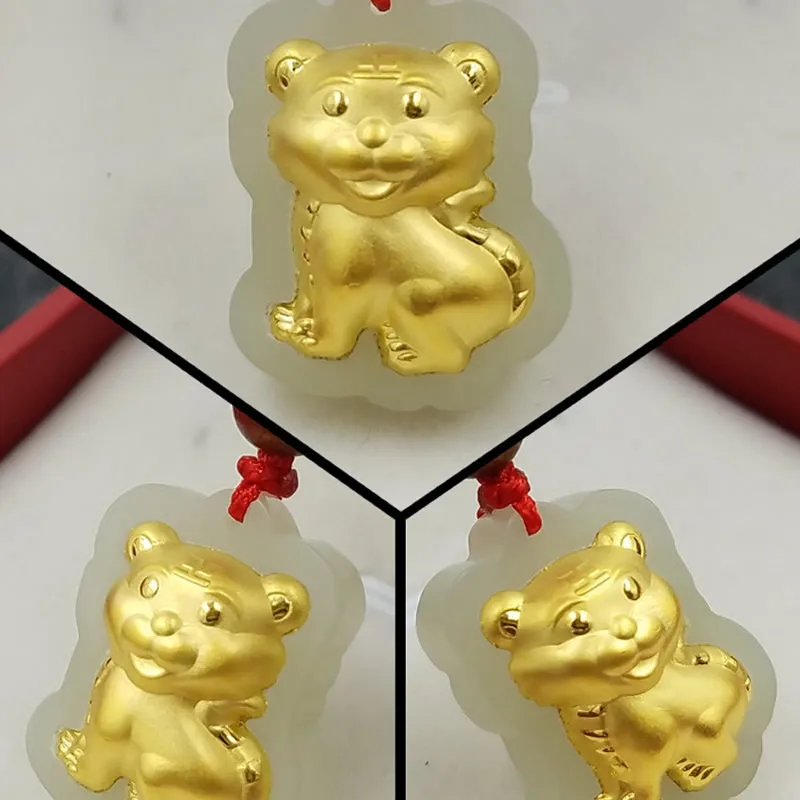 24K Yellow Gold Zodiac pendant cartoon desiger gold with Jadelucky tiger pendant 1 pieces
24K Yellow Gold Zodiac pendant cartoon desiger gold with Jadelucky tiger pendant 1 pieces