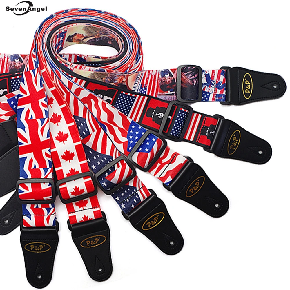 Adjustable Guitar Strap New National Flag USA UK Canada Slash Design Cotton 2' Bass Acoustic Electric Guitar Strap Leather Ends
Adjustable Guitar Strap New National Flag USA UK Canada Slash Design Cotton 2' Bass Acoustic Electric Guitar Strap Leather Ends