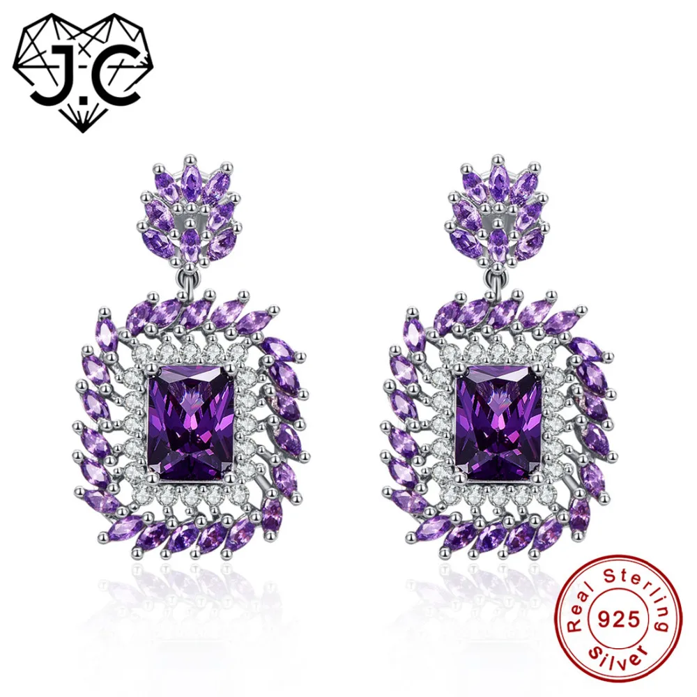 J.C Marquise Amethyst Princess Amethyst & Sapphire 925 Sterling Silver Drop Earrings Luxury Elegant Women Wedding Fine Jewelry
J.C Marquise Amethyst Princess Amethyst & Sapphire 925 Sterling Silver Drop Earrings Luxury Elegant Women Wedding Fine Jewelry