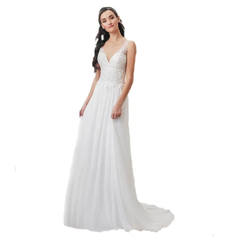 Шифоновое кружевное платье без рукавов с V образным вырезом|dress evening|dresses dressdress dress
