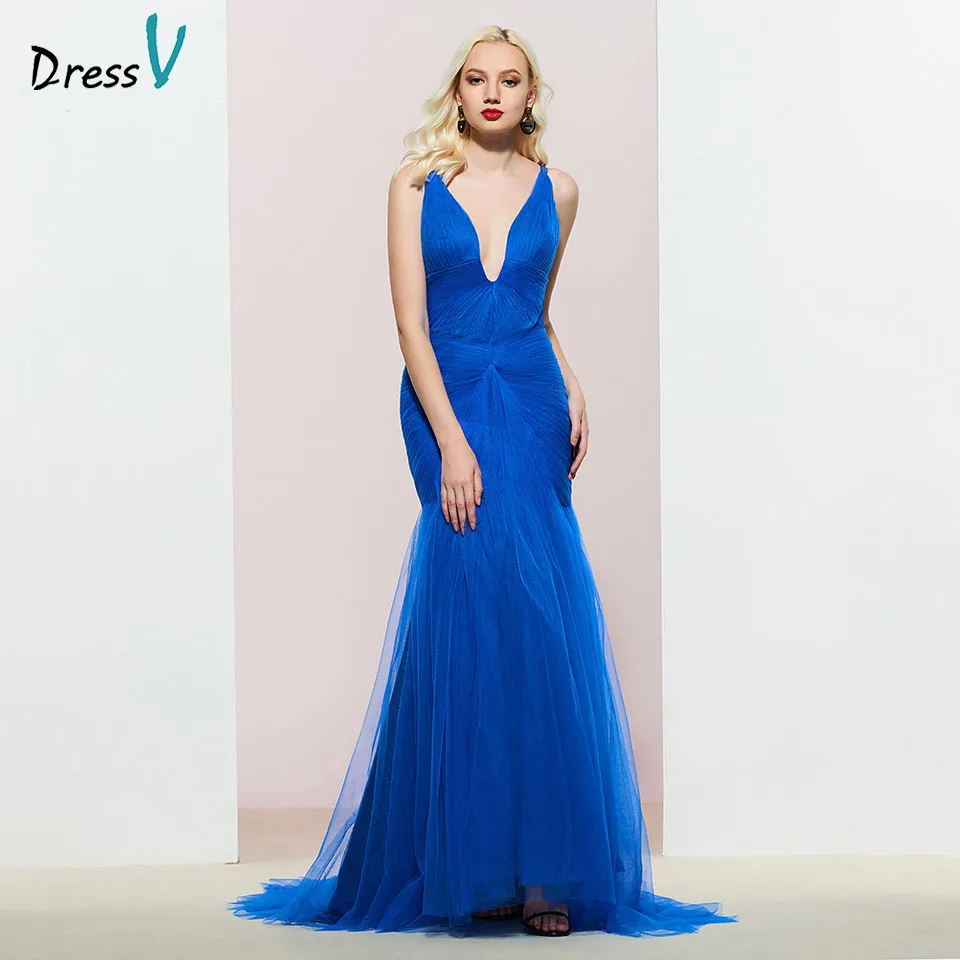 Dressv royal blue evening dress v neck pleats sleeveless mermaid floor length wedding party formal dress evening dresses
Dressv royal blue evening dress v neck pleats sleeveless mermaid floor length wedding party formal dress evening dresses