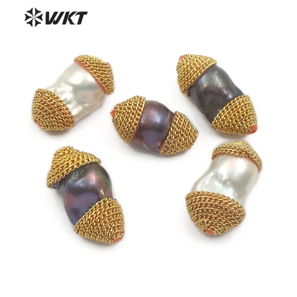 JF323 high quality pearl beads are lined on both sides with small metal caps for women to make exquisite jewelry accessories
JF323 high quality pearl beads are lined on both sides with small metal caps for women to make exquisite jewelry accessories