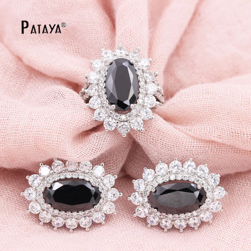 Серьги и кольцо из белого золота с натуральным Цирконом|bride jewelry|crystal jewelry setjewelry sets