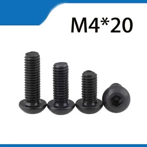 Free Shipping 100pcs M4x20 mm M4*20 mm yuan cup Half round pan head black grade 10.9 carbon Steel Hex Socket Head Cap Screw
Free Shipping 100pcs M4x20 mm M4*20 mm yuan cup Half round pan head black grade 10.9 carbon Steel Hex Socket Head Cap Screw