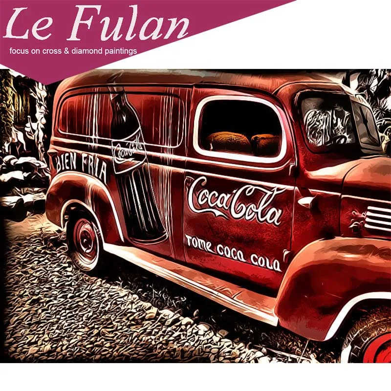 Le Fulan 5D DIY Алмазная картина Полный Круглый Cola Ретро агитационная машина Daimond
