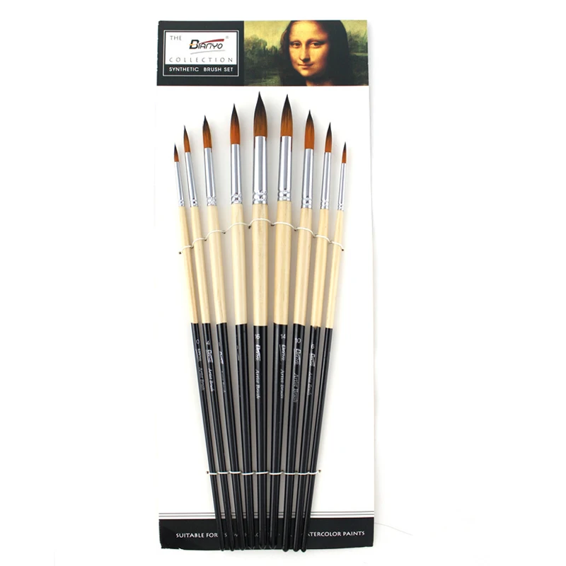 Bianyo 9Pcs/Set Nylon Hair Watercolor Paint Brush Different Shape Set For Art School Student Acrylic Painting Stationery Supplie
Bianyo 9Pcs/Set Nylon Hair Watercolor Paint Brush Different Shape Set For Art School Student Acrylic Painting Stationery Supplie