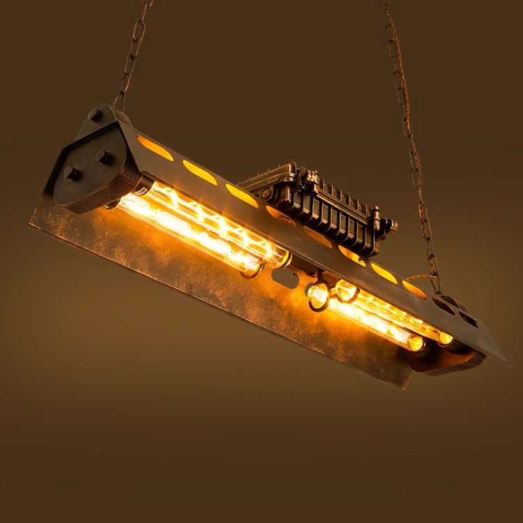 Железный подвесной светильник в стиле лофт с 4 лампочками Эдисона. Ночной клуб
