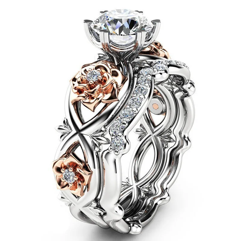 Beiver 2018 New 2pcs Austrian Crystal Jewelry Cubic Zirconia Rose Flower Wedding Rings for Women Free Shipping
Beiver 2018 New 2pcs Austrian Crystal Jewelry Cubic Zirconia Rose Flower Wedding Rings for Women Free Shipping