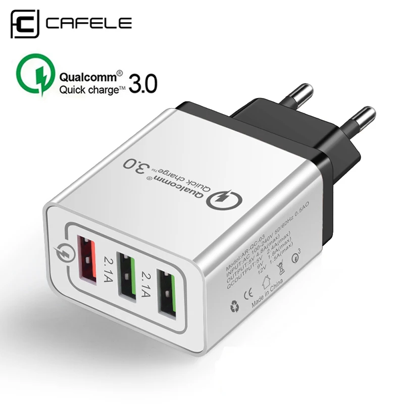CAFELE универсальный 18 Вт USB быстрая зарядка 3 0 5 В 3A для Iphone EU штепсельная вилка