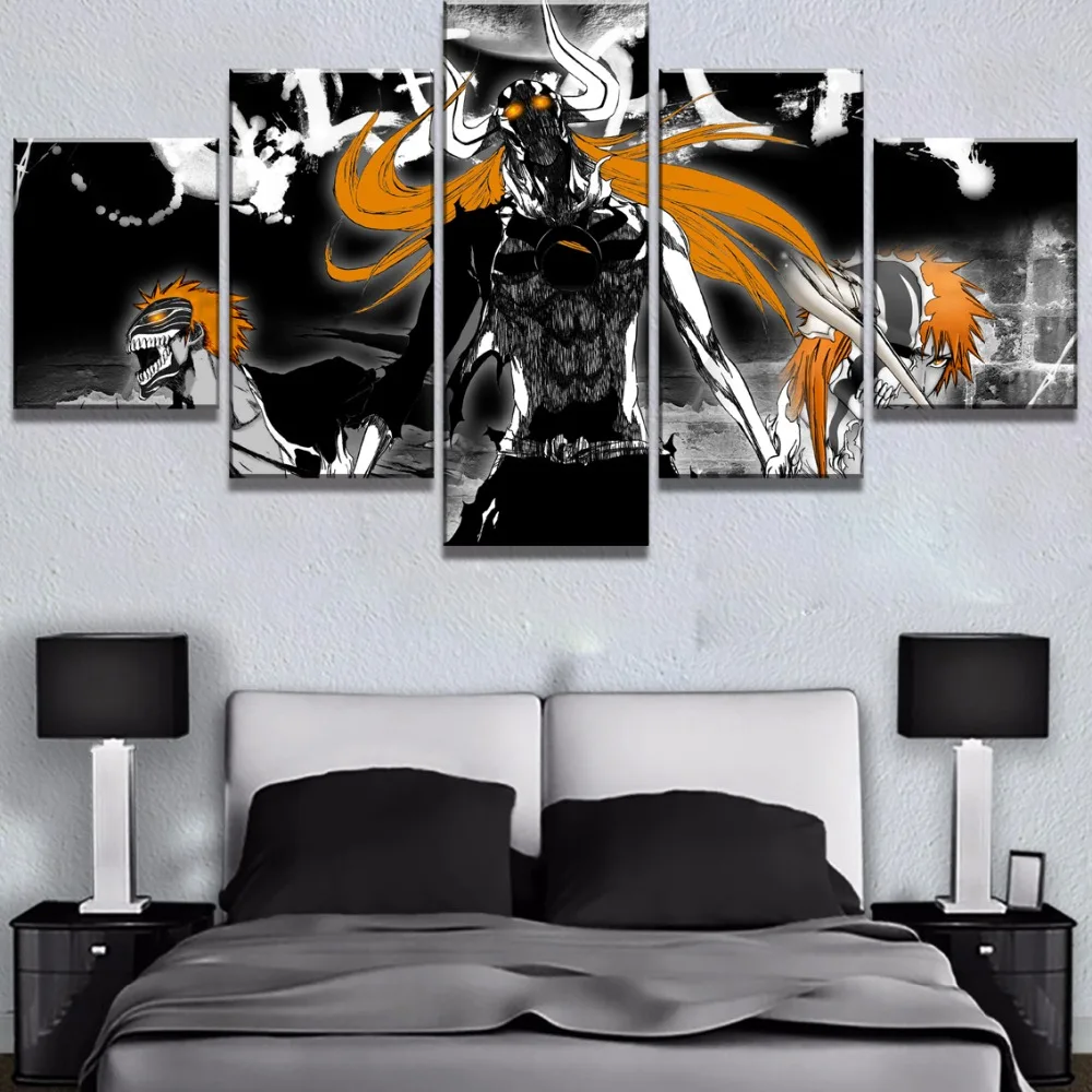 5 панель HD Печать Большой Bleach аниме постер куадро декорацион картины на холсте