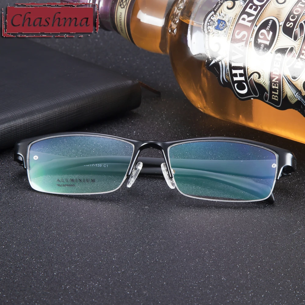 

Chashma Eyewear Prescription Lenses Sport Style Man Eyeglass Fashion Semi Rimmed Spectacles for Men Clear Glass