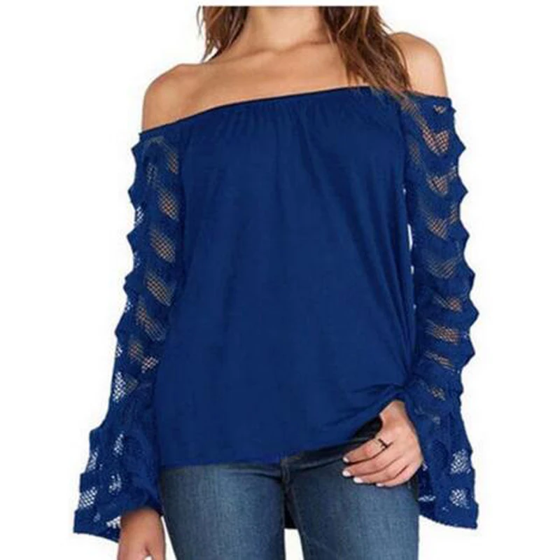 women blouse summer sexy strapless chiffon shirt lace shirt black Long Sleeve blusa women tops elegant plus size XS-5XL DL2426
women blouse summer sexy strapless chiffon shirt lace shirt black Long Sleeve blusa women tops elegant plus size XS-5XL DL2426