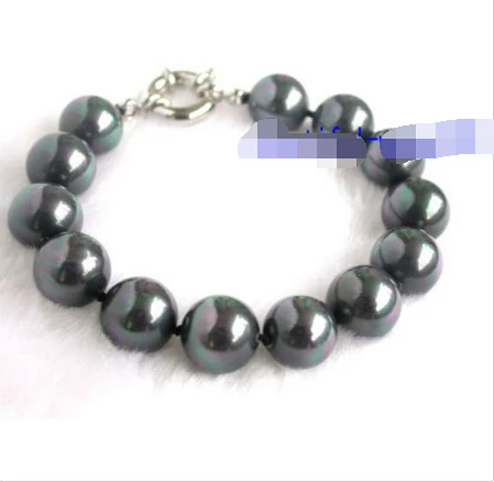 n319 12mm round Tahitian black seashell pearl bracelet @^Noble style Natural Fine jewe FREE SHIPPING
n319 12mm round Tahitian black seashell pearl bracelet @^Noble style Natural Fine jewe FREE SHIPPING