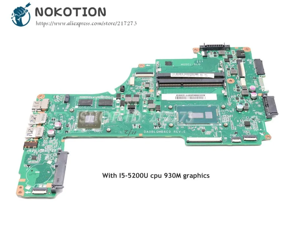 NOKOTION For Toshiba Satellite L50 L50-C Laptop Motherboard A000388620 DA0BLQMB6E0 MAIN BOARD I5-5200U CPU 930M graphics
NOKOTION For Toshiba Satellite L50 L50-C Laptop Motherboard A000388620 DA0BLQMB6E0 MAIN BOARD I5-5200U CPU 930M graphics