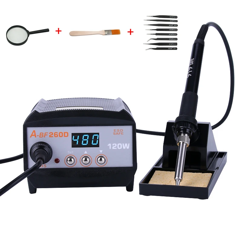 A-BF 260D 2 in 1 high frequency digital display soldering station, 120W industrial welding machine with full kit tools
A-BF 260D 2 in 1 high frequency digital display soldering station, 120W industrial welding machine with full kit tools