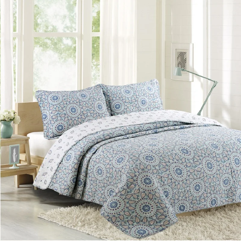 Quality Print Bedspread Quilt Set 3pcs Quilted Bedding Cotton Quilts Bed Cover Pillow Case King Queen Size AB-Side Coverlets
Quality Print Bedspread Quilt Set 3pcs Quilted Bedding Cotton Quilts Bed Cover Pillow Case King Queen Size AB-Side Coverlets