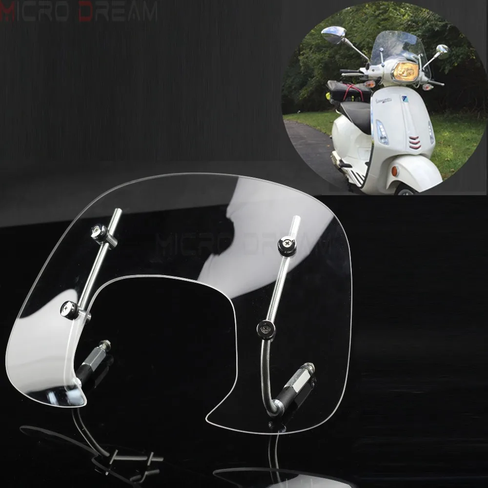 Ветрозащитные дефлекторы для скутеров с кронштейном Vespa Sprint 150cc прозрачный