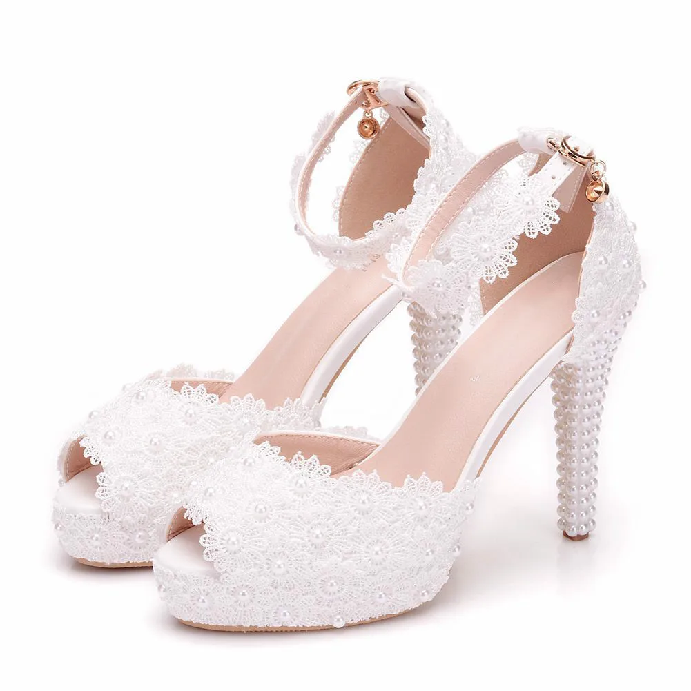 Women Fish Mouth Platform Sandals Women Thin Heel Buckle Pearl Heel Shoes Lace Wedding Shoes Large Size 40 41 Bride Dress Pumps
Women Fish Mouth Platform Sandals Women Thin Heel Buckle Pearl Heel Shoes Lace Wedding Shoes Large Size 40 41 Bride Dress Pumps