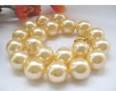 Perfectly Beautiful 20mm golden perfect round south sea shell pearl necklace 18'' Women Gift word 925 jewelry
Perfectly Beautiful 20mm golden perfect round south sea shell pearl necklace 18'' Women Gift word 925 jewelry
