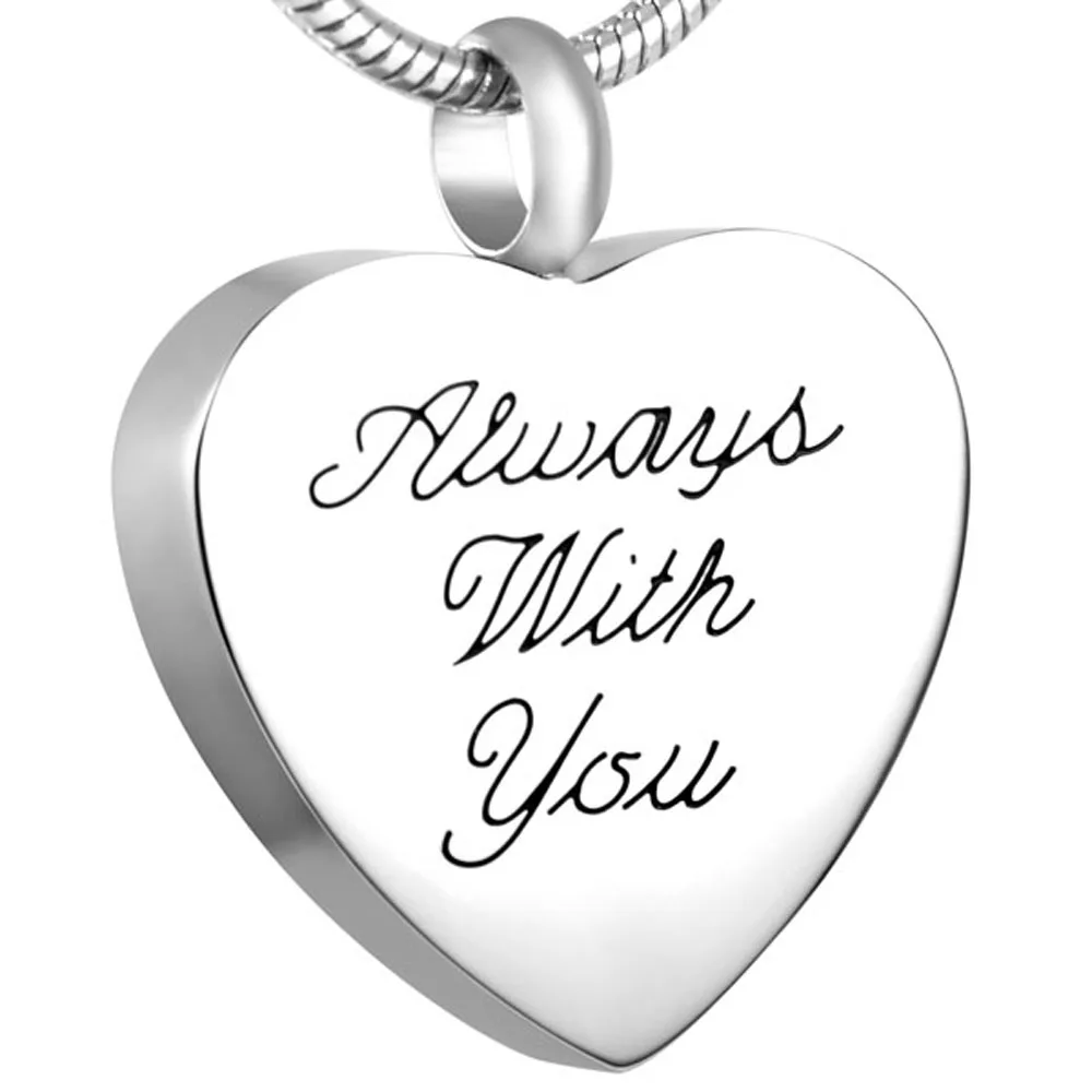 Heart Keepsake Urn Jewelry Stainless Steel Heart Shape Memorial Pendant Necklace "Always With You" My Love
Heart Keepsake Urn Jewelry Stainless Steel Heart Shape Memorial Pendant Necklace "Always With You" My Love