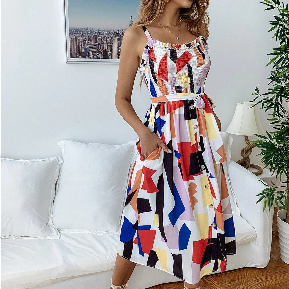 Floral Long Boho Bohemian Dress Women Sundress Sexy V-Neck Sleeveless Strap Sashes A-line Elegant Vestidos Female
Floral Long Boho Bohemian Dress Women Sundress Sexy V-Neck Sleeveless Strap Sashes A-line Elegant Vestidos Female