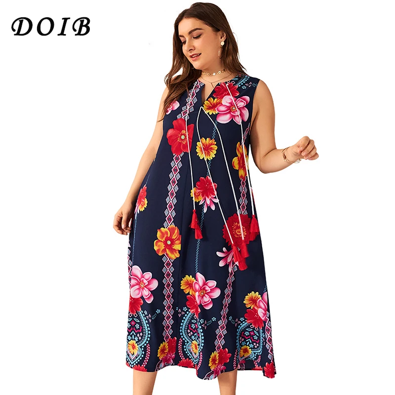 DOIB Plus Size Floral Print Dresses Round Neck Sleeveless Pocket Coton Summer Dress XL 2XL 3XL 4XL
DOIB Plus Size Floral Print Dresses Round Neck Sleeveless Pocket Coton Summer Dress XL 2XL 3XL 4XL