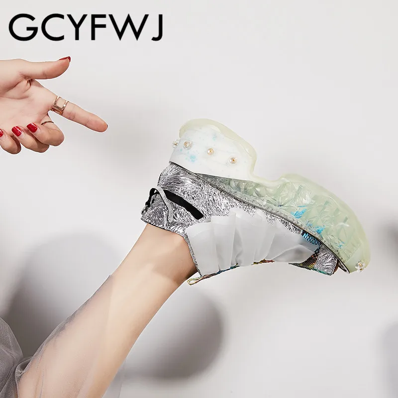GCYFWJ/женские кроссовки коллекция 2019 года сандалии с широко открытым носком из