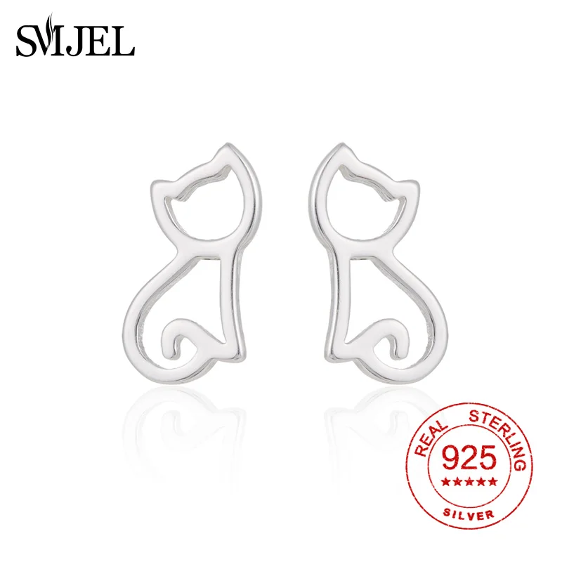 SMJEL Authentic 925 Sterling Silver Cute Cat Small Stud Earrings for Women Fashion Sterling Silver Jewelry Gifts for Daughter
SMJEL Authentic 925 Sterling Silver Cute Cat Small Stud Earrings for Women Fashion Sterling Silver Jewelry Gifts for Daughter