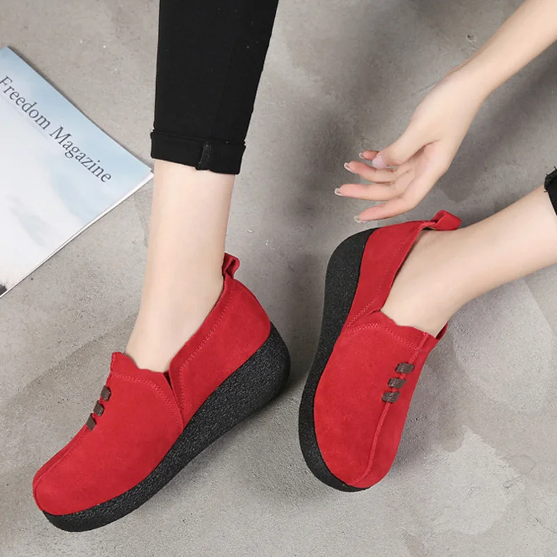 HEE GRAND/новая весенняя женская обувь на плоской платформе красная без шнуровки