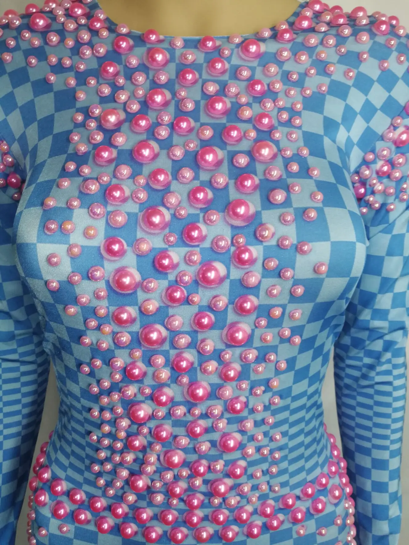 Plaid Pattern Pink Pearls Jumpsuits Women Party Celebration Luxurious Costume Sexy Nightclub DJ Singer Dance Show Stage Bodysuit
Plaid Pattern Pink Pearls Jumpsuits Women Party Celebration Luxurious Costume Sexy Nightclub DJ Singer Dance Show Stage Bodysuit
