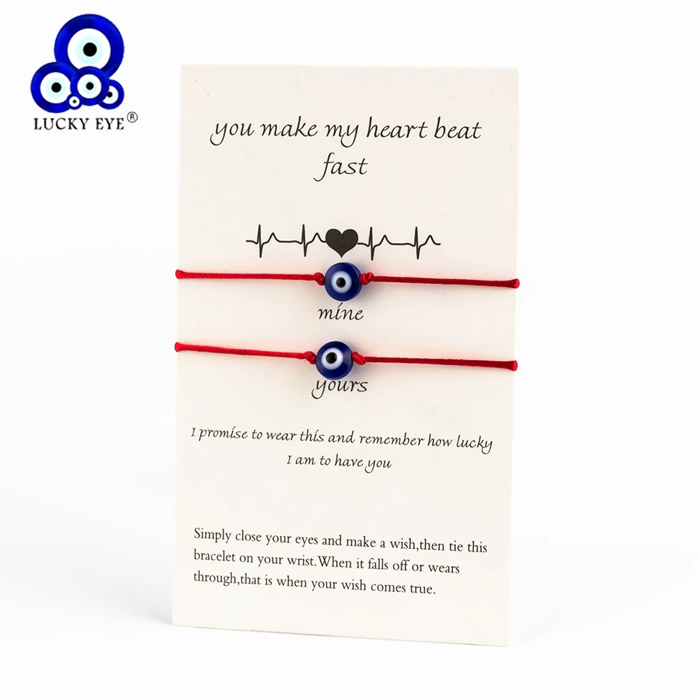 Lucky Eye Blue Evil Eye Charms Bracelet Red String Thread Rope Couple Bracelet Wish Card Jewelry For Women Men Adjustable CN219
Lucky Eye Blue Evil Eye Charms Bracelet Red String Thread Rope Couple Bracelet Wish Card Jewelry For Women Men Adjustable CN219
