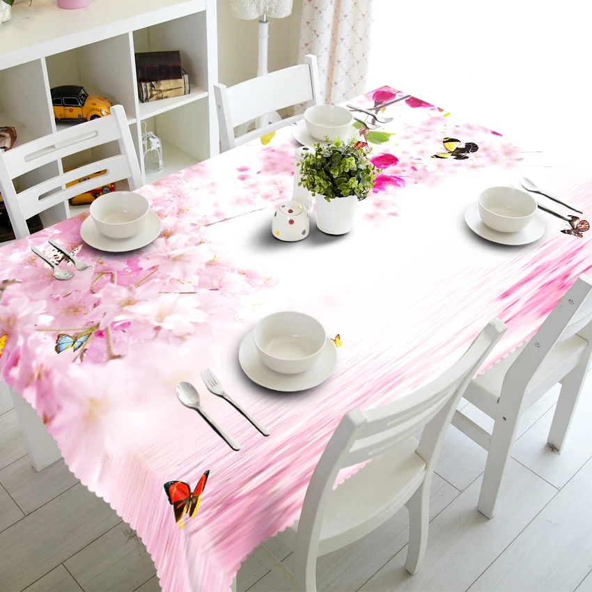 Customizable 3d Tablecloth Pink Peach Blossom&Butterfly Pattern Thicken Polyester Rectangular and Round Table cloth Home textile
Customizable 3d Tablecloth Pink Peach Blossom&Butterfly Pattern Thicken Polyester Rectangular and Round Table cloth Home textile