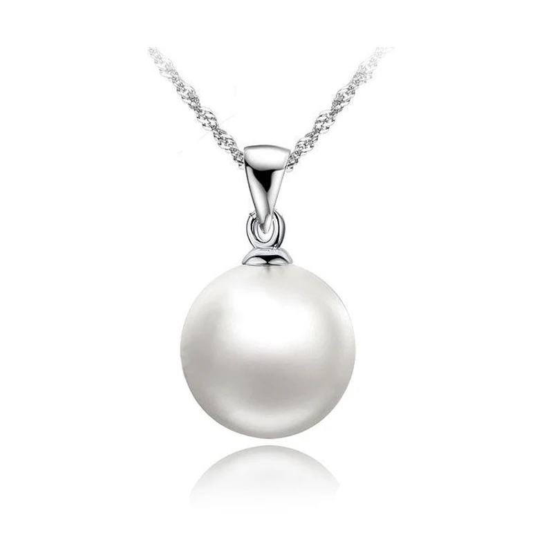 Elegant Women Fashion Freshwater Pearl Pendant Necklace 925 Sterling Silver Big Round White Pearl Necklace Free Shipping
Elegant Women Fashion Freshwater Pearl Pendant Necklace 925 Sterling Silver Big Round White Pearl Necklace Free Shipping