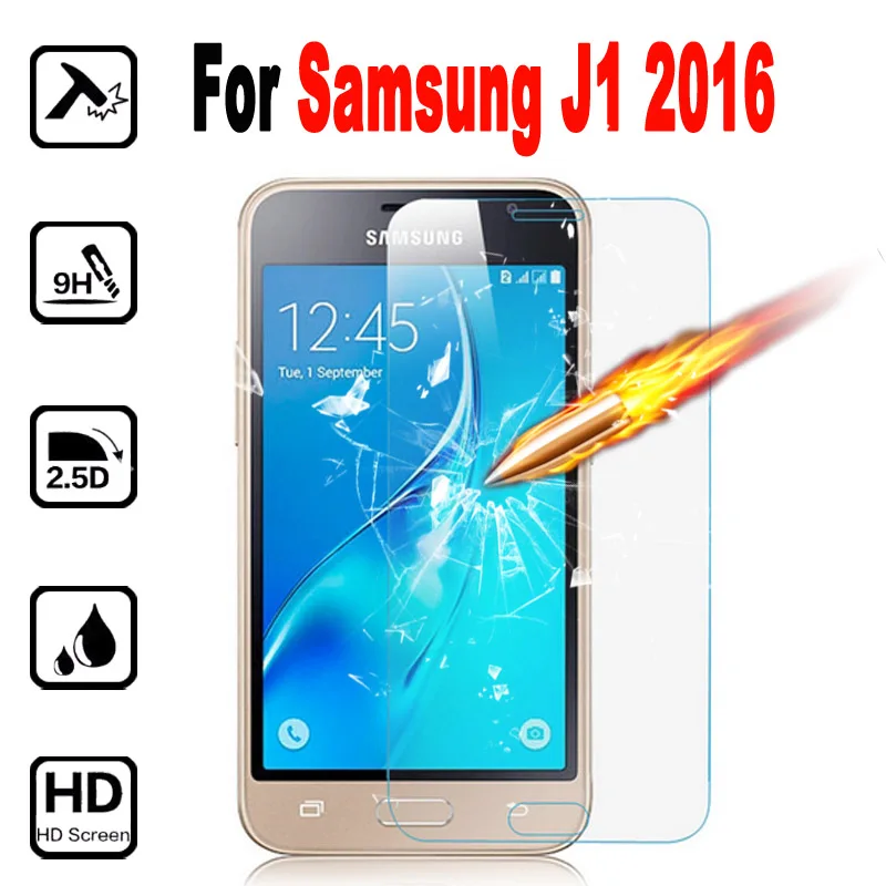 Закаленное стекло для защиты экрана Samsung Galaxy J1 J120F 2016 защитная пленка на мобильный