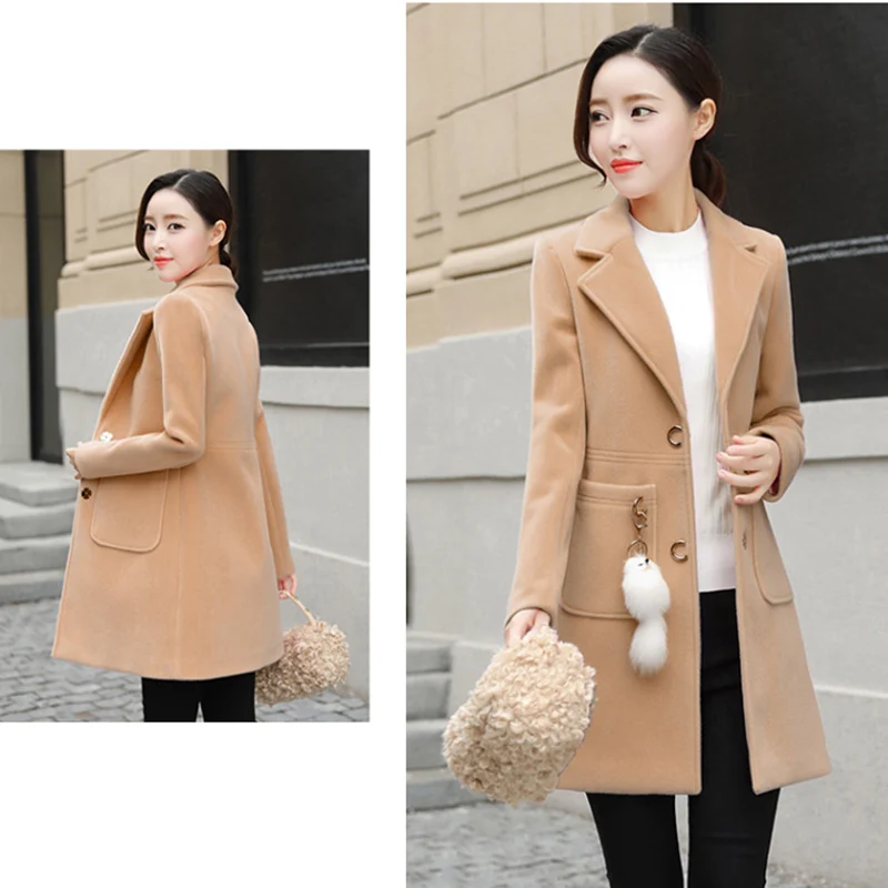 2019 spring autumn women's new single-breasted woolen coat was thin and slim solid color woolen coat female z40
2019 spring autumn women's new single-breasted woolen coat was thin and slim solid color woolen coat female z40