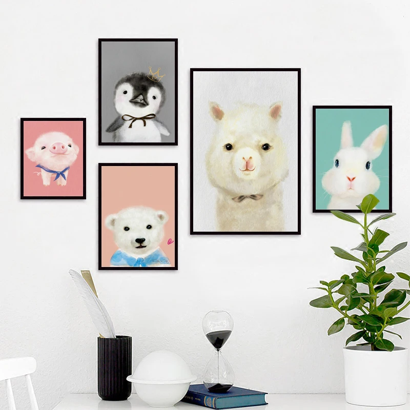 Cute Pig Cubs Alpaca Rabbit Animal Poster Baby Room Canvas Painting Home Wall Art Decoration Wall Stickers Can Be Customized
Cute Pig Cubs Alpaca Rabbit Animal Poster Baby Room Canvas Painting Home Wall Art Decoration Wall Stickers Can Be Customized