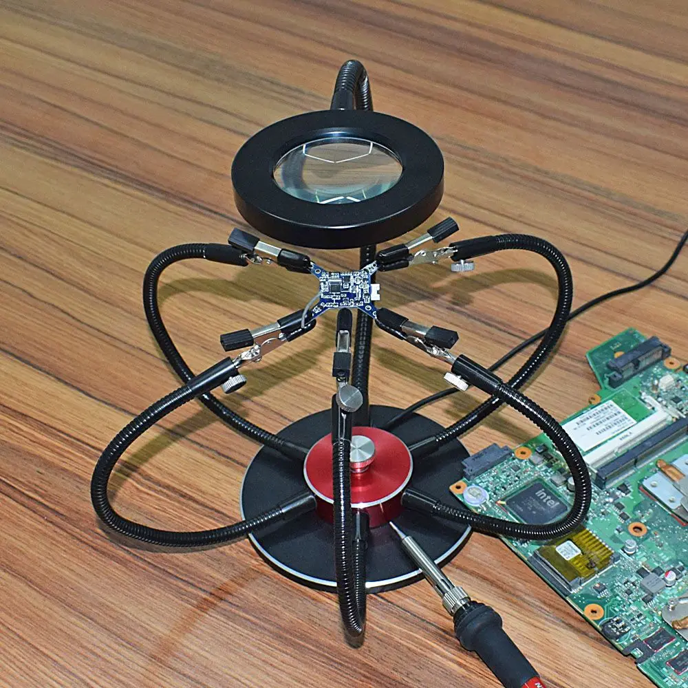 DANIU USB LED Lights Soldering Iron Holder 3X Magnifying Glass With 6Pcs Flexible Arms Soldering Station Third Hand Welding Tool
DANIU USB LED Lights Soldering Iron Holder 3X Magnifying Glass With 6Pcs Flexible Arms Soldering Station Third Hand Welding Tool