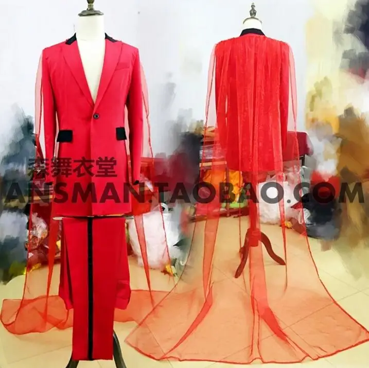 Hot 2021 Fashion Men Wedding Suits Plus Size Male Singer Red Cloak Long Suits For Men Slim Mens Suits Costume ( Jacket+pant )
Hot 2021 Fashion Men Wedding Suits Plus Size Male Singer Red Cloak Long Suits For Men Slim Mens Suits Costume ( Jacket+pant )
