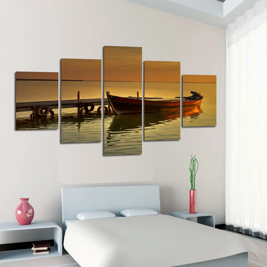Fashion 5 Panel Canvas Art boat River Scenery Painting Unframed HD Painting Canvas Prints Wall Picture for Living Room
Fashion 5 Panel Canvas Art boat River Scenery Painting Unframed HD Painting Canvas Prints Wall Picture for Living Room