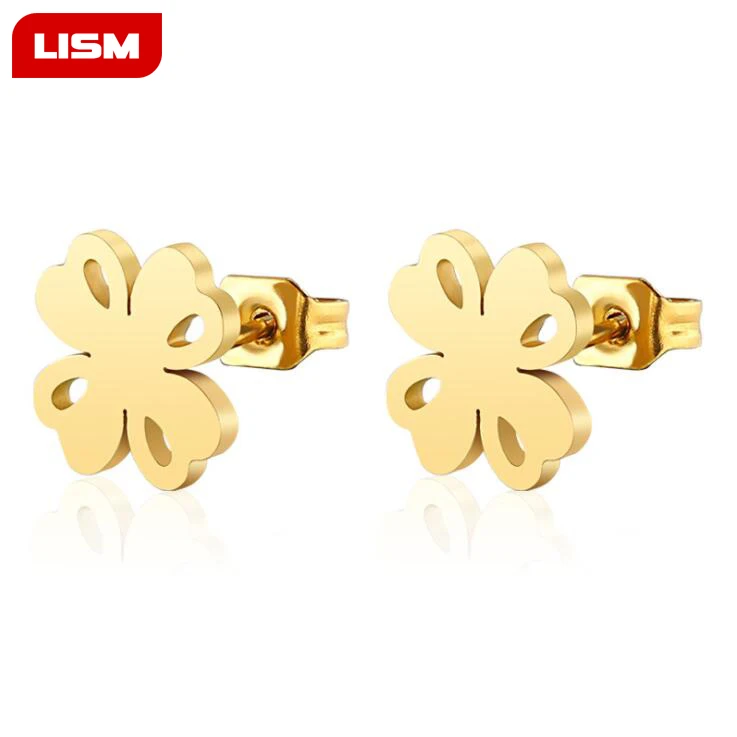 Fashion Earrings Titanium Steel Stainless Steel Four-leaf Clover Exquisite Gold Black Stud Earrings for Women Brincos Bijoux
Fashion Earrings Titanium Steel Stainless Steel Four-leaf Clover Exquisite Gold Black Stud Earrings for Women Brincos Bijoux
