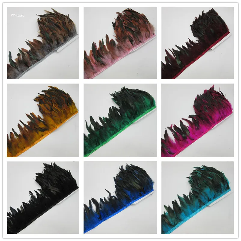 100 Yards 13-18cm Natural Feather Ribbon Dyed Rooster Feather Fringe Trim For Wedding Decoration DIY Party Clothes Accessories
100 Yards 13-18cm Natural Feather Ribbon Dyed Rooster Feather Fringe Trim For Wedding Decoration DIY Party Clothes Accessories