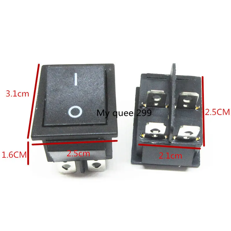 

5pcs Red/Green/Black Illuminated Light Rocker Switch with 4 Pin ON/OFF 2 Position 16A/250V 20A/125V KCD4-201