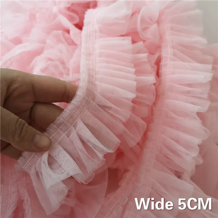 5CM Wide Double Layers 3D Pleated Mesh Lace Fabric Ruffle Trim Embroidered Collar Ribbon Sewing Clothing Skirt Splicing Material
5CM Wide Double Layers 3D Pleated Mesh Lace Fabric Ruffle Trim Embroidered Collar Ribbon Sewing Clothing Skirt Splicing Material