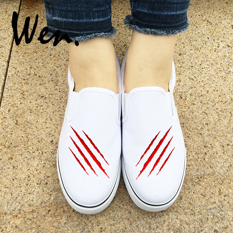 Wen Original Design Scratches Blood Wounds Flats Shoes Slip On Canvas White Sneakers Skate Shoes for Women Men Special Gifts
Wen Original Design Scratches Blood Wounds Flats Shoes Slip On Canvas White Sneakers Skate Shoes for Women Men Special Gifts
